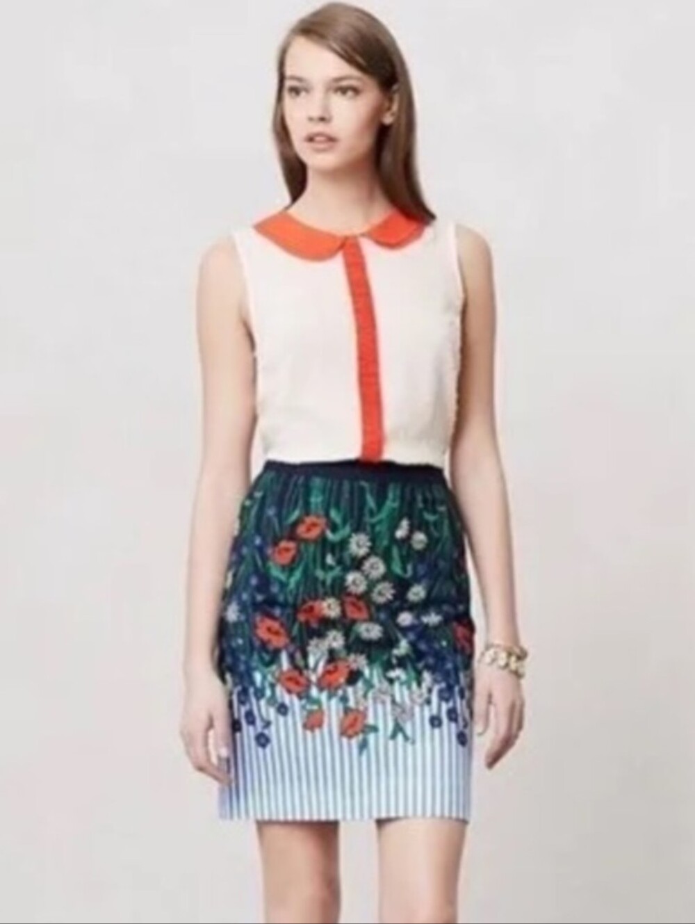 Anthropologie - Postmark Floral Pencil Skirt
